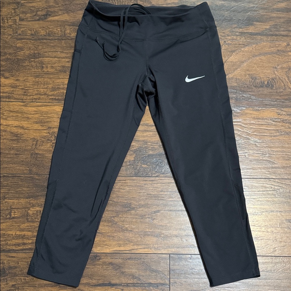Nike Black Capris with White Logo